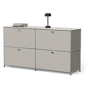 Sideboard Metall »CN3« mit 4 Klappenfächern, hellgrau