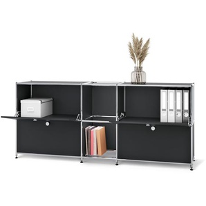Sideboard Metall »CN3« mit 4 Klappenfächern, schwarz