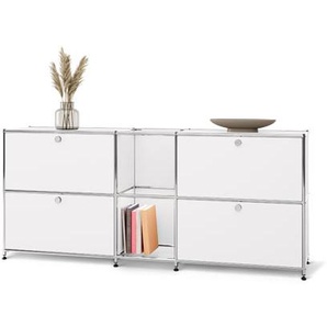 Sideboard Metall »CN3« mit 4 Klappenfächern, weiß