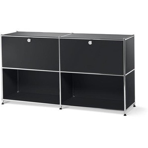 Sideboard Metall »CN3« mit versetzbaren Klappenfächern, schwarz