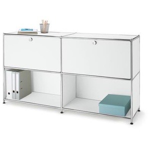 Sideboard Metall »CN3« mit versetzbaren Klappenfächern, weiß