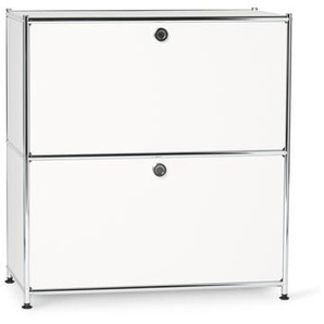 Sideboard Metall »CN3«, niedrig mit Klappenfächern, weiß