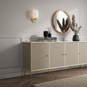 Sideboard mit 4 Türen - MDF und Stahl - Beige und Goldfarben - SINEAD von Pascal Morabito