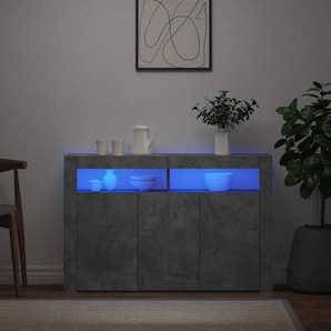 Sideboard mit LED-Leuchten Betongrau 115,5x30x75 cm