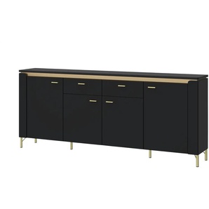 Sideboard mit Softclose Losini ¦ schwarz ¦ Maße (cm): B: 200,3 H: 87,3 T: 40.0