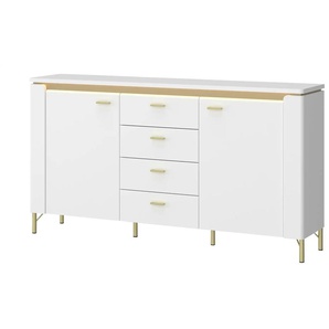 Sideboard mit Softclose Losini ¦ weiß ¦ Maße (cm): B: 155,3 H: 87,3 T: 40.0