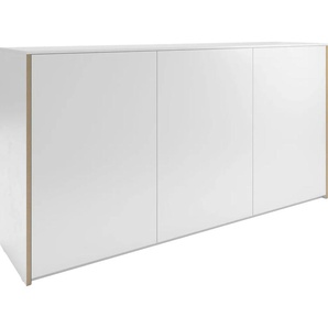 Sideboard MÜLLER SMALL LIVING Modular Plus Sideboards Gr. B/H/T: 171,8 cm x 95,4 cm x 45,0 cm, weiß/birke, weiß (weiß, birke) Sideboards