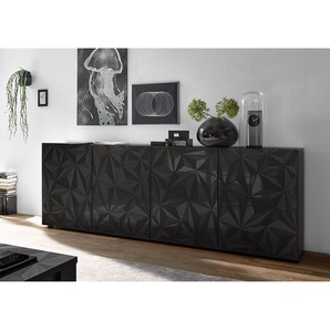 Sideboard Prisma I 241cm Grau/Hochglanz Anthrazit