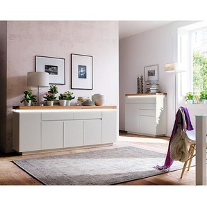 Sideboard III 200 x 81 x 40cm Braun/Weiß