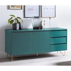 Sideboard 150 x 70 x 40cm Blau/Petrol