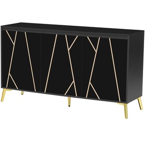 Sideboard ¦ schwarz ¦ Maße (cm): B: 140 H: 80