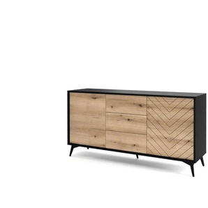 Sideboard Diamond ¦ schwarz ¦ Maße (cm): B: 154 H: 77