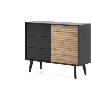 Sideboard - schwarz - Materialmix - 104 cm - 83 cm | Möbel Kraft