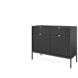 Sideboard - schwarz - Materialmix - 104 cm - 83 cm | Möbel Kraft