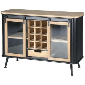 Sideboard - schwarz - Materialmix - 119,5 cm - 80,5 cm - cm 39,5 | Möbel Kraft