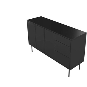Sideboard - schwarz - Materialmix - 130 cm - 80 cm | Möbel Kraft