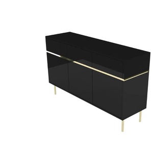 Sideboard - schwarz - Materialmix - 137,5 cm - 85 cm | Möbel Kraft