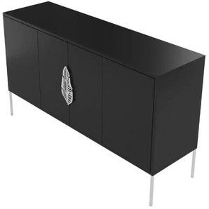 Sideboard - schwarz - Materialmix - 138 cm - 79 cm | Möbel Kraft