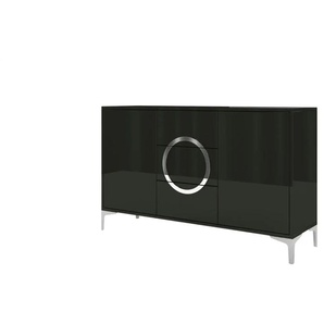 Sideboard - schwarz - Materialmix - 138 cm - 83 cm | Möbel Kraft