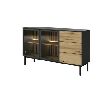 Sideboard - schwarz - Materialmix - 149,9 cm - 84,8 cm | Möbel Kraft