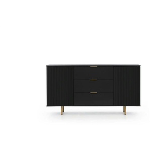 Sideboard - schwarz - Materialmix - 150 cm - 80 cm | Möbel Kraft