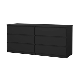 Sideboard - schwarz - Materialmix - 153,8 cm - 70,1 cm - cm 50,0 | Möbel Kraft
