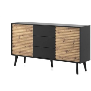 Sideboard - schwarz - Materialmix - 154 cm - 83 cm | Möbel Kraft