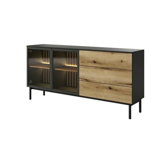 Sideboard - schwarz - Materialmix - 179,9 cm - 84,8 cm | Möbel Kraft