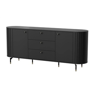 Sideboard - schwarz - Materialmix - 190 cm - 81 cm | Möbel Kraft