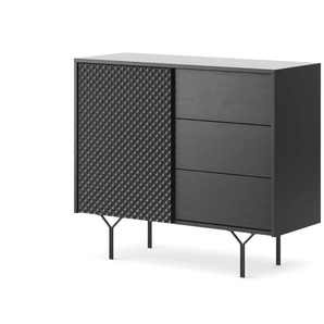 Sideboard - schwarz - Materialmix - 97 cm - 82,6 cm | Möbel Kraft