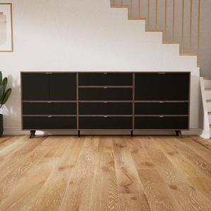 Sideboard Schwarz - Sideboard: Schubladen in Schwarz & Türen in Schwarz - Hochwertige Materialien - 226 x 91 x 34 cm, konfigurierbar