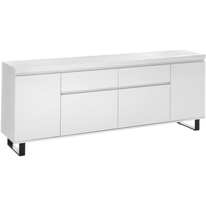Xxxl Sideboard Austin, Schwarz, Weiß, Holzwerkstoff, 2 Fächer, 2 Schubladen, 191x74x40 cm, stehend, Wohnzimmer, Kommoden & Sideboards, Sideboards