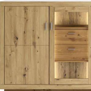 Sideboard SET ONE BY MUSTERRING Chandler Sideboards Gr. B/H/T: 160,3 cm x 95,6 cm x 37,9 cm, Eiche Artisan, 2, braun (eiche artisan) Sideboards Maße (BxHxT) 160 x 95,6 37,9 cm, Tür mit Glasausschnit
