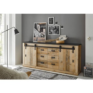 Sideboard II 201 x 91 x 43cm Braun/Eiche Dekor