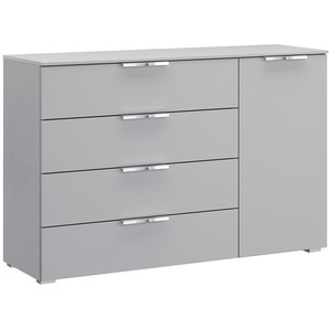 Sideboard x4+1 120 x 81 x 42cm Grau/Seidengrau Chrom