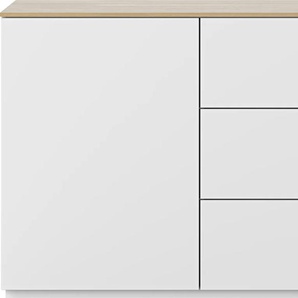 Sideboard TEMAHOME Join Sideboards Gr. B/H/T: 120 cm x 84 cm x 50 cm, 3, weiß (weiß, eichefurnier) Sideboards mit viel Stauraum