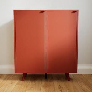 Sideboard Terrakotta - Designer-Sideboard: Türen in Terrakotta - Hochwertige Materialien - 79 x 91 x 34 cm, Individuell konfigurierbar