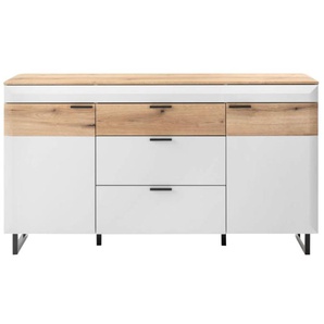 Sideboard Torano, lightgrey supermatt, Coast Evoke Eiche Nachbildung