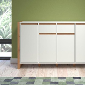 Sideboard TRENDTEAM Dakota Sideboards Gr. B/H/T: 147 cm x 86 cm x 40 cm, 2, weiß (weiß melamin, artisan eiche melamin) Sideboards Anrichte, hellbraun weiß, matt, Breite 147 cm, Höhe 86 cm