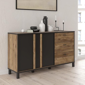 Sideboard I 155 x 85 x 42cm Schwarz/Braun