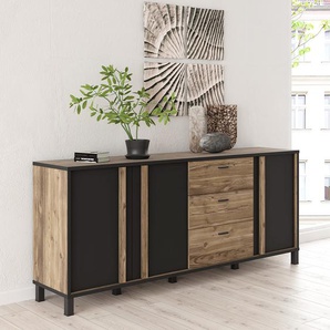 Sideboard II 200 x 85 x 42cm Schwarz/Braun