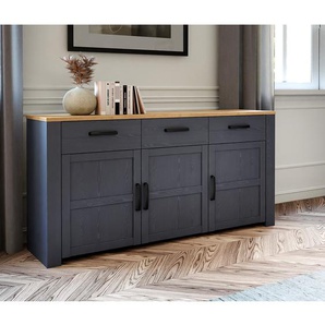 Sideboard 166 cm 166 x 87 x 42cm Blau/Marineblau