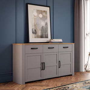 Sideboard 166 cm 166 x 87 x 42cm Grau/Hellgrau