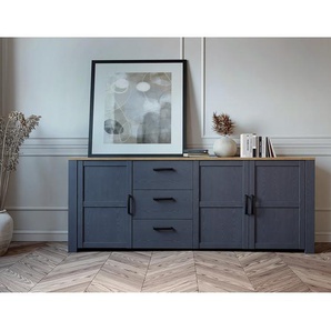 Sideboard 221 cm 221 x 87 x 42cm Blau/Marineblau