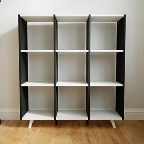 Sideboard Weiß - Designer-Sideboard: Hochwertige Qualität, einzigartiges Design - 118 x 129 x 34 cm, Individuell konfigurierbar