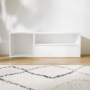 Sideboard Weiß - Designer-Sideboard: Schubladen in Weiß - Hochwertige Materialien - 115 x 41 x 34 cm, Individuell konfigurierbar