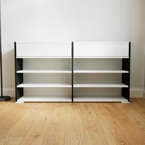 Sideboard Weiß - Designer-Sideboard: Schubladen in Weiß - Hochwertige Materialien - 151 x 81 x 34 cm, Individuell konfigurierbar