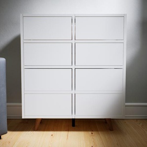 Sideboard Weiß - Designer-Sideboard: Schubladen in Weiß - Hochwertige Materialien - 79 x 91 x 34 cm, Individuell konfigurierbar