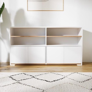 Sideboard Weiß - Designer-Sideboard: Türen in Weiß - Hochwertige Materialien - 151 x 81 x 34 cm, Individuell konfigurierbar