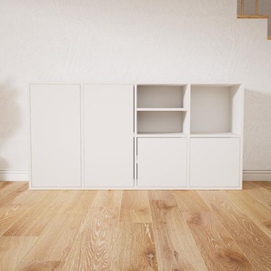 Sideboard Weiß - Designer-Sideboard: Türen in Weiß - Hochwertige Materialien - 156 x 80 x 34 cm, Individuell konfigurierbar
